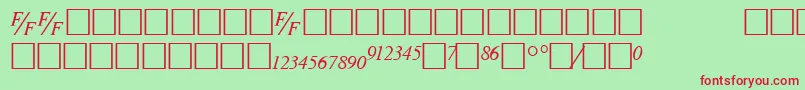 TmsfbItalic Font – Red Fonts on Green Background