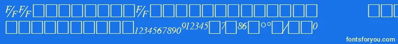 Шрифт TmsfbItalic – жёлтые шрифты на синем фоне