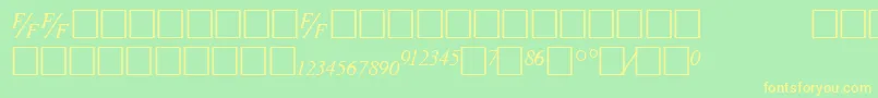 Czcionka TmsfbItalic – żółte czcionki na zielonym tle