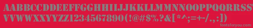 Stencild Font – Gray Fonts on Red Background