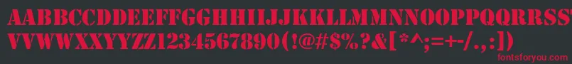 Stencild Font – Red Fonts on Black Background
