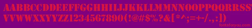 Stencild Font – Red Fonts on Purple Background