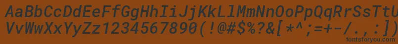 RobotomonoMediumitalic Font – Black Fonts on Brown Background