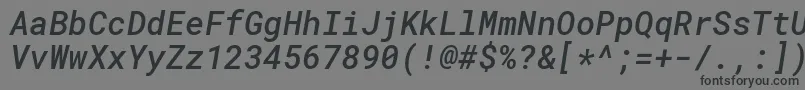 Más sobre la fuente RobotomonoMediumitalic fuente RobotomonoMediumitalic – Fuentes Negras Sobre Fondo Gris