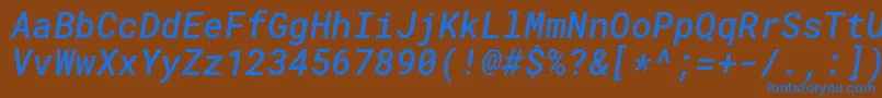 Шрифт RobotomonoMediumitalic – синие шрифты на коричневом фоне
