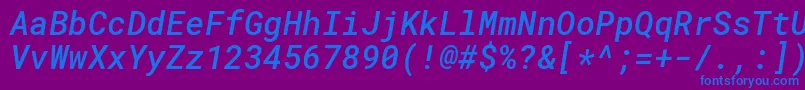 RobotomonoMediumitalic Font – Blue Fonts on Purple Background