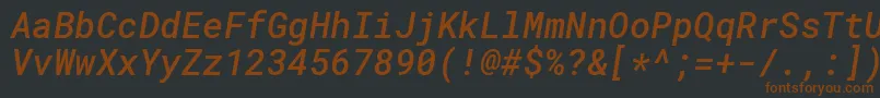 RobotomonoMediumitalic Font – Brown Fonts on Black Background