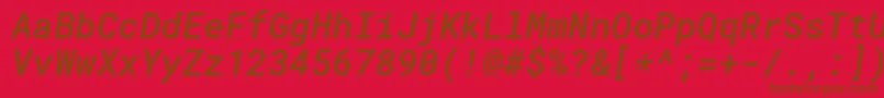 RobotomonoMediumitalic Font – Brown Fonts on Red Background