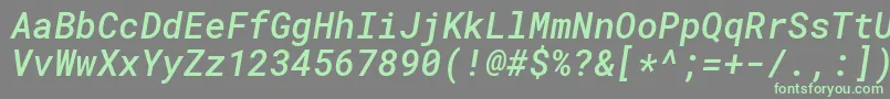 RobotomonoMediumitalic Font – Green Fonts on Gray Background