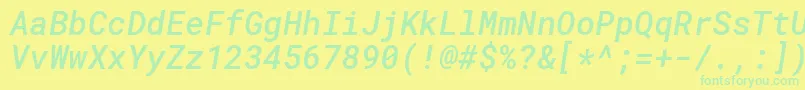 RobotomonoMediumitalic Font – Green Fonts on Yellow Background