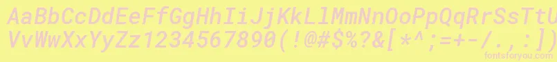 RobotomonoMediumitalic Font – Pink Fonts on Yellow Background