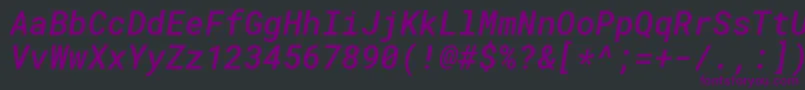 RobotomonoMediumitalic Font – Purple Fonts on Black Background