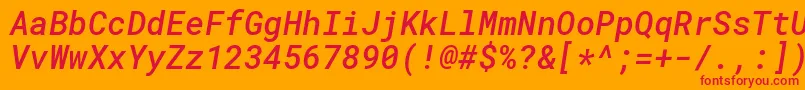 RobotomonoMediumitalic Font – Red Fonts on Orange Background