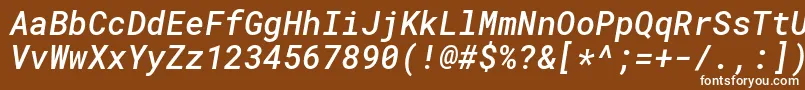 RobotomonoMediumitalic Font – White Fonts on Brown Background