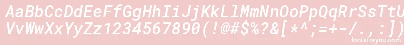 RobotomonoMediumitalic Font – White Fonts on Pink Background