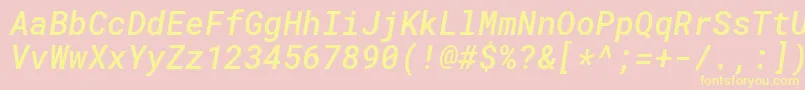 RobotomonoMediumitalic Font – Yellow Fonts on Pink Background