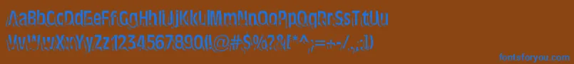TenTonBallyhooAlternates Font – Blue Fonts on Brown Background