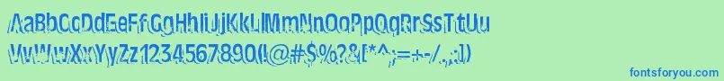 TenTonBallyhooAlternates Font – Blue Fonts on Green Background