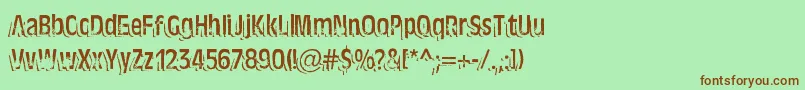 TenTonBallyhooAlternates Font – Brown Fonts on Green Background