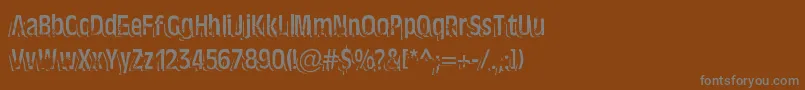 フォントTenTonBallyhooAlternates – 茶色の背景に灰色の文字