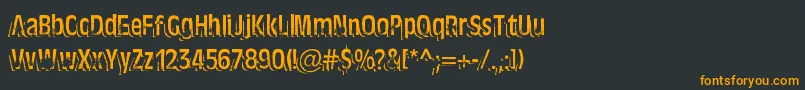 フォントTenTonBallyhooAlternates – 黒い背景にオレンジの文字