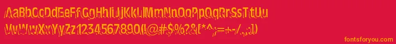 TenTonBallyhooAlternates Font – Orange Fonts on Red Background