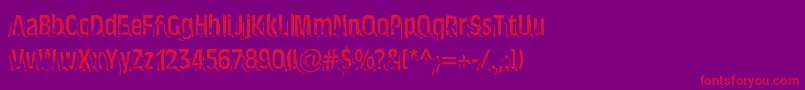 フォントTenTonBallyhooAlternates – 紫の背景に赤い文字