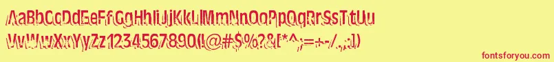 TenTonBallyhooAlternates Font – Red Fonts on Yellow Background