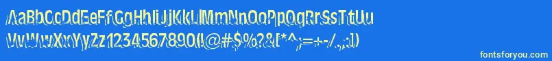 TenTonBallyhooAlternates Font – Yellow Fonts on Blue Background