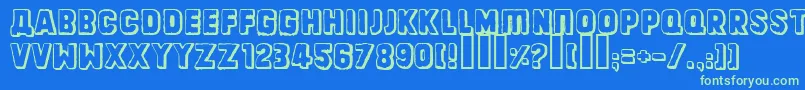 Dinarjevrepublika Font – Green Fonts on Blue Background