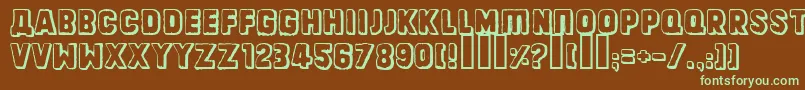 Dinarjevrepublika Font – Green Fonts on Brown Background