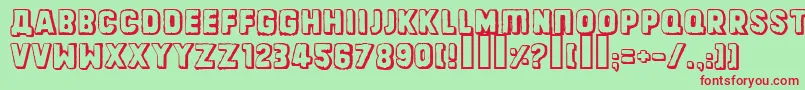 Dinarjevrepublika Font – Red Fonts on Green Background