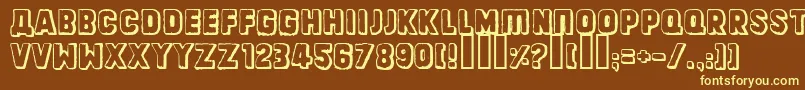 Dinarjevrepublika Font – Yellow Fonts on Brown Background