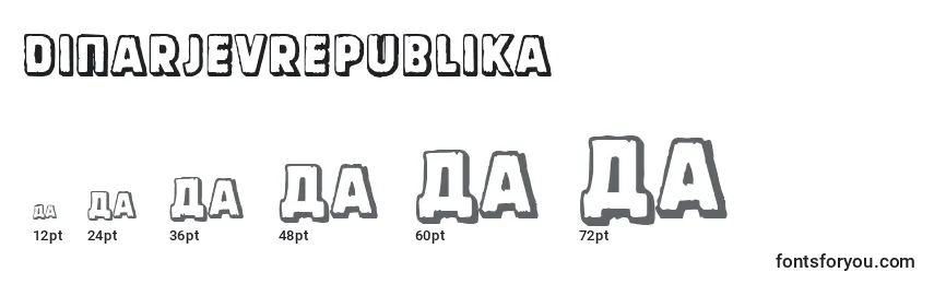 Размеры шрифта Dinarjevrepublika