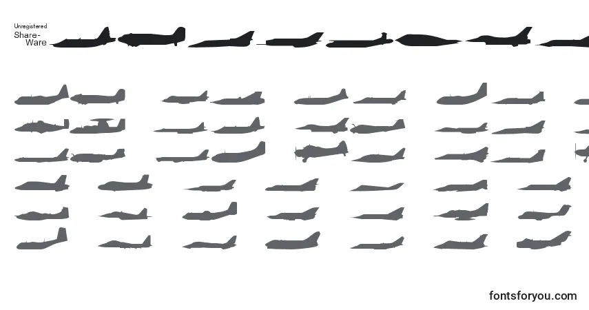 A fonte PlanesSModern – alfabeto, números, caracteres especiais