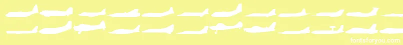 Fonte PlanesSModern – fontes brancas em um fundo amarelo