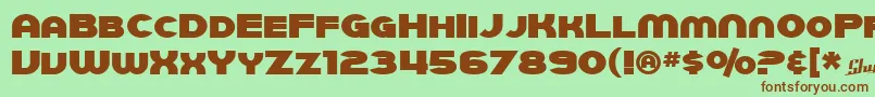 SfJuggernautBold Font – Brown Fonts on Green Background