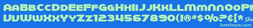 SfJuggernautBold Font – Green Fonts on Blue Background