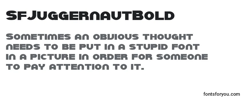 Review of the SfJuggernautBold Font