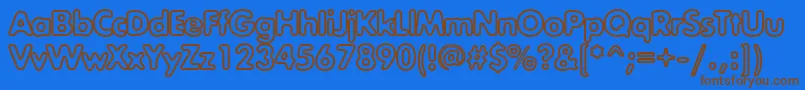 Exposurecoutline Font – Brown Fonts on Blue Background