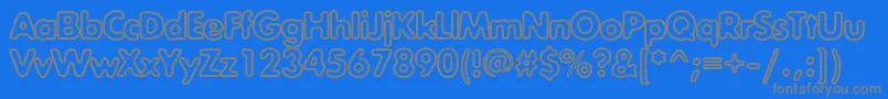 Exposurecoutline-Schriftart – Graue Schriften auf blauem Hintergrund