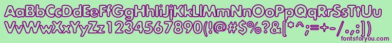 Exposurecoutline Font – Purple Fonts on Green Background