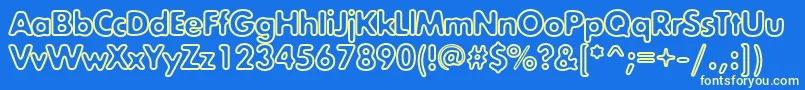 Exposurecoutline Font – Yellow Fonts on Blue Background