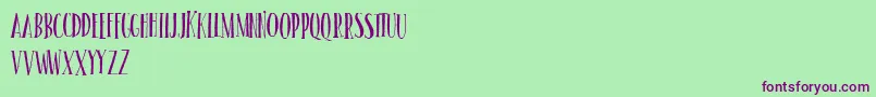 SundanceDancePersonalUse Font – Purple Fonts on Green Background