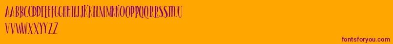 SundanceDancePersonalUse-Schriftart – Violette Schriften auf orangefarbenem Hintergrund