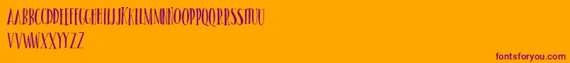 SundanceDancePersonalUse Font – Purple Fonts on Orange Background