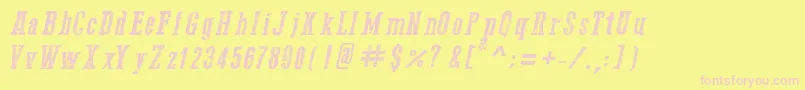 Go2OldWesternItalic Font – Pink Fonts on Yellow Background