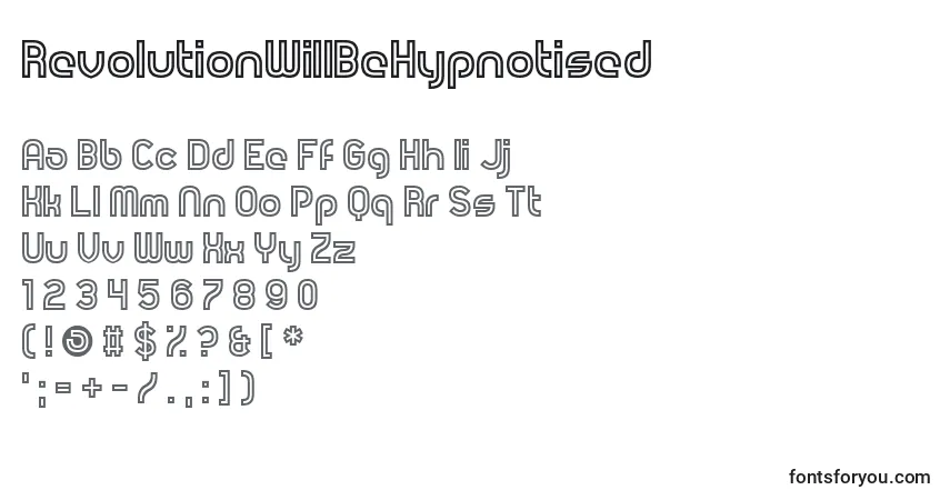 Шрифт RevolutionWillBeHypnotised – алфавит, цифры, специальные символы