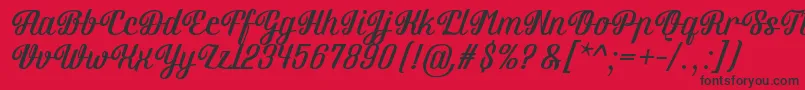 Czcionka Brotherina – czarne czcionki na czerwonym tle