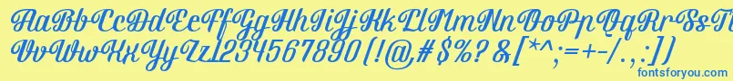Brotherina Font – Blue Fonts on Yellow Background